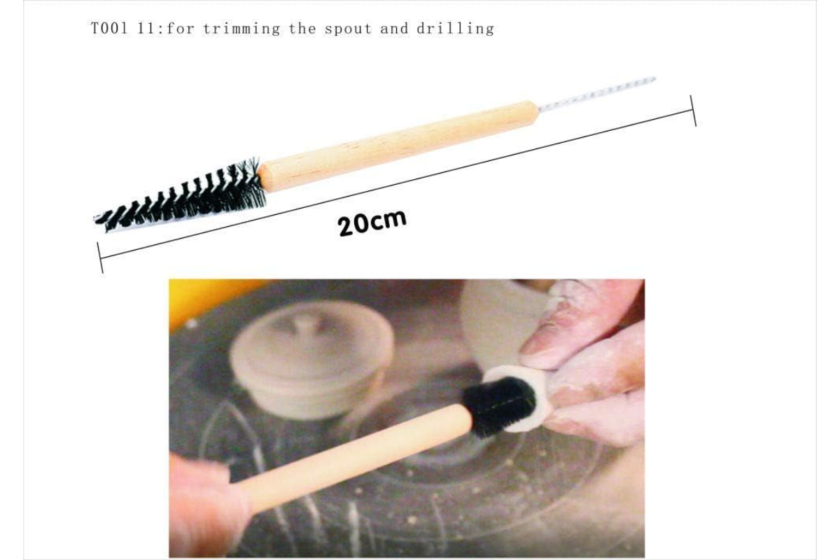 Professional Pottery & Clay Sculpting Tool Set - 11 Pieces with Wooden Handles & Assorted Metal Tips - Image 7