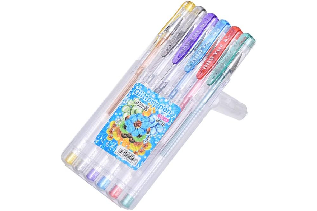 HAOYUE Glitter Gel Pen Set - 6 Assorted Colors - Image 3