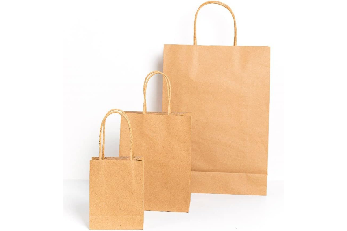 Strong and Durable Brown Kraft Paper Shopping and Gift Bags - Assorted Sizes - 12 Pack