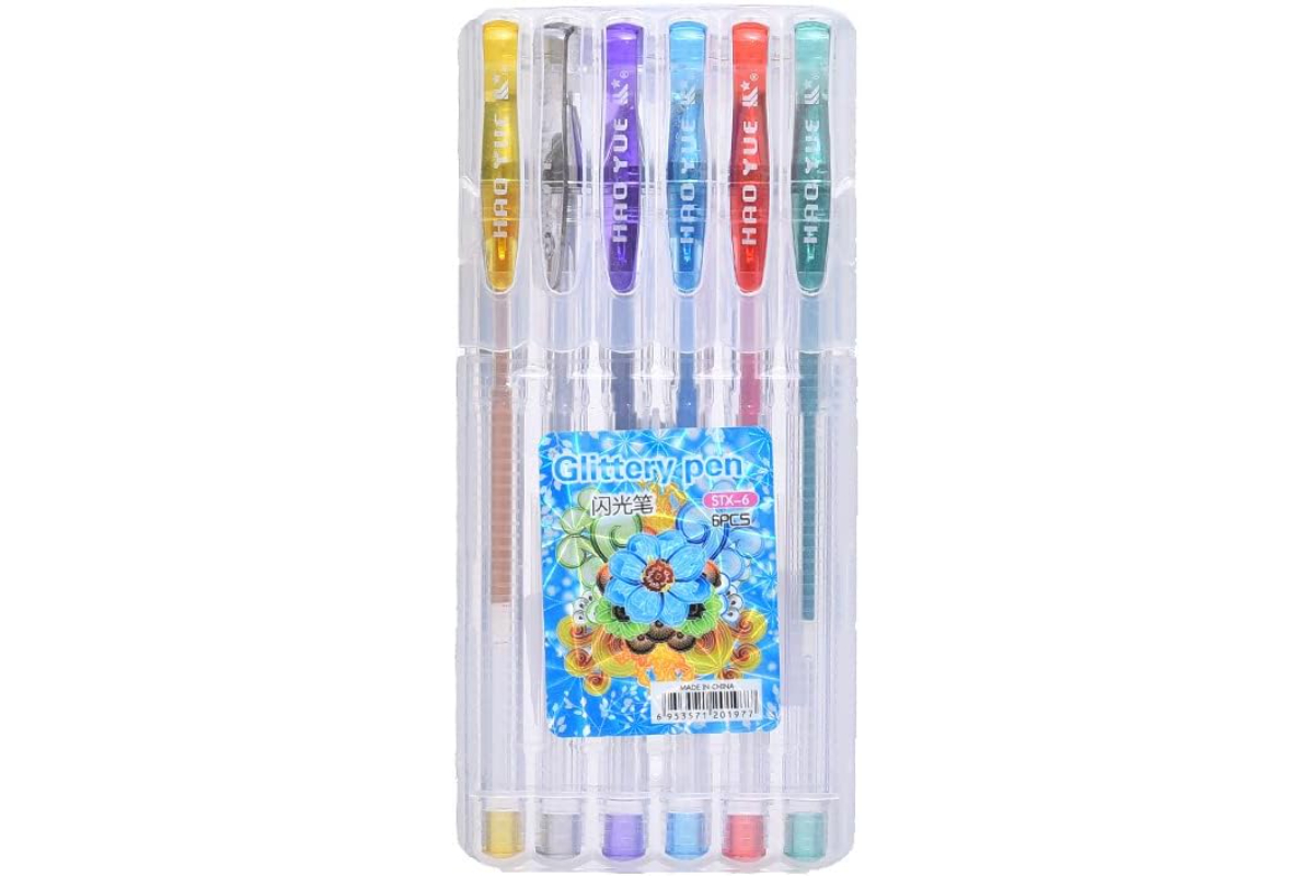 HAOYUE Glitter Gel Pen Set - 6 Assorted Colors