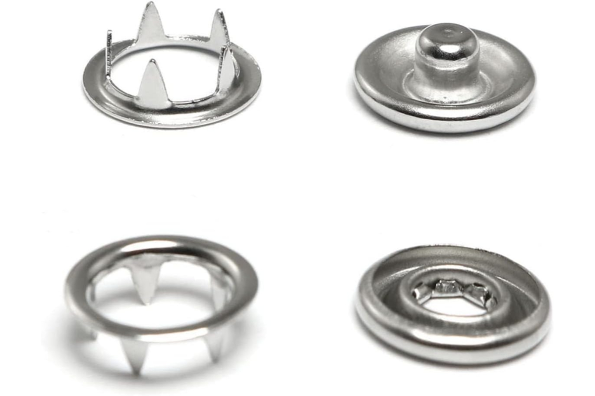 35PCS Silver Metal Prong Snap Buttons - 3/8 inch Hollow Snaps