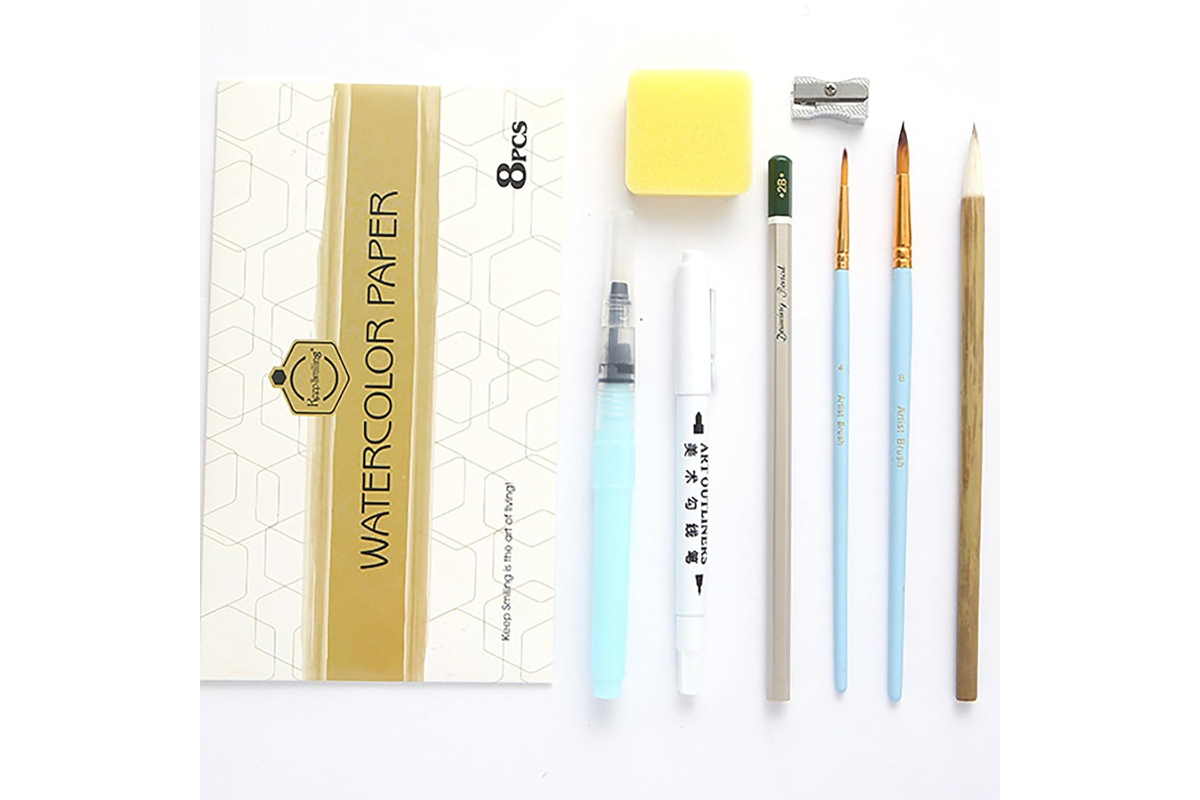 Premium 45-Color Watercolor Paint Set - Metal Tin Case with Art Tools & Watercolor Paper - Image 5
