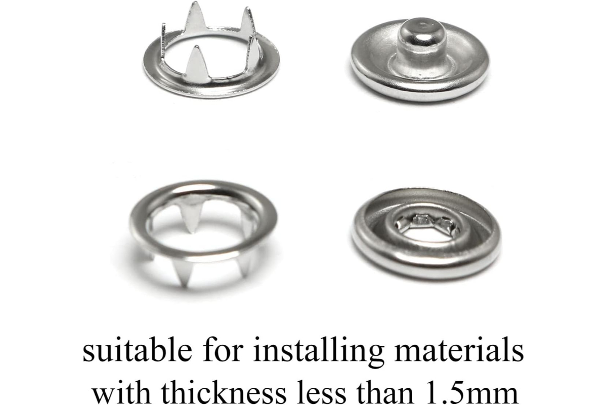 35PCS Silver Metal Prong Snap Buttons - 3/8 inch Hollow Snaps - Image 7
