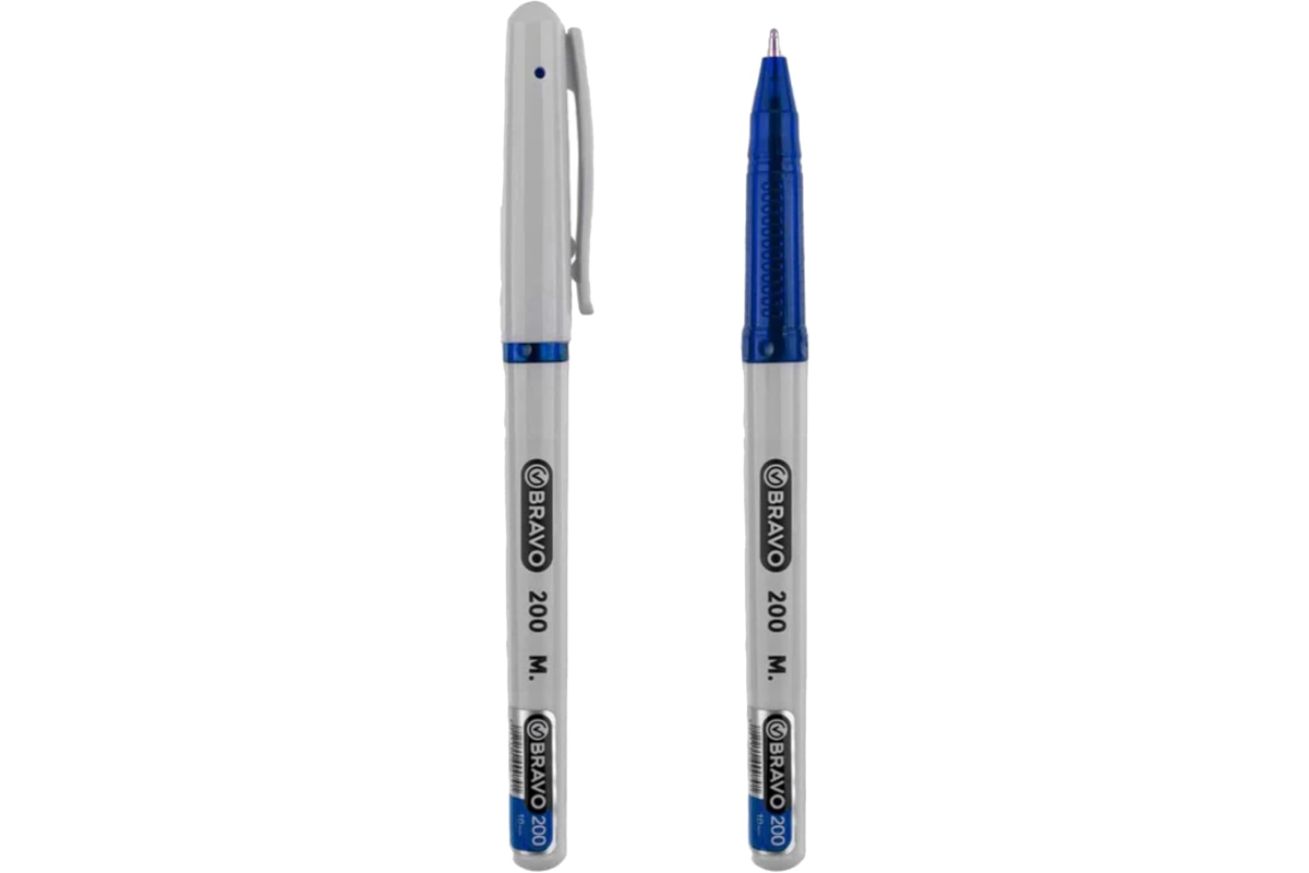 Bravo 200 Ballpoint Pens - Blue Ink, 10-Pack for Extra Smooth Writing & Detail Work - Image 3