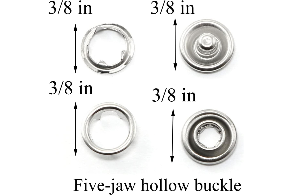 35PCS Silver Metal Prong Snap Buttons - 3/8 inch Hollow Snaps - Image 3