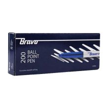 Bravo 200 Ballpoint Pens - Blue Ink, 10-Pack for Extra Smooth Writing & Detail Work