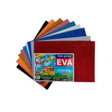Ever Green Glitter EVA Foam Sheets - 10 Pcs, 20x30 cm - Assorted Colors for Crafts & DIY Projects