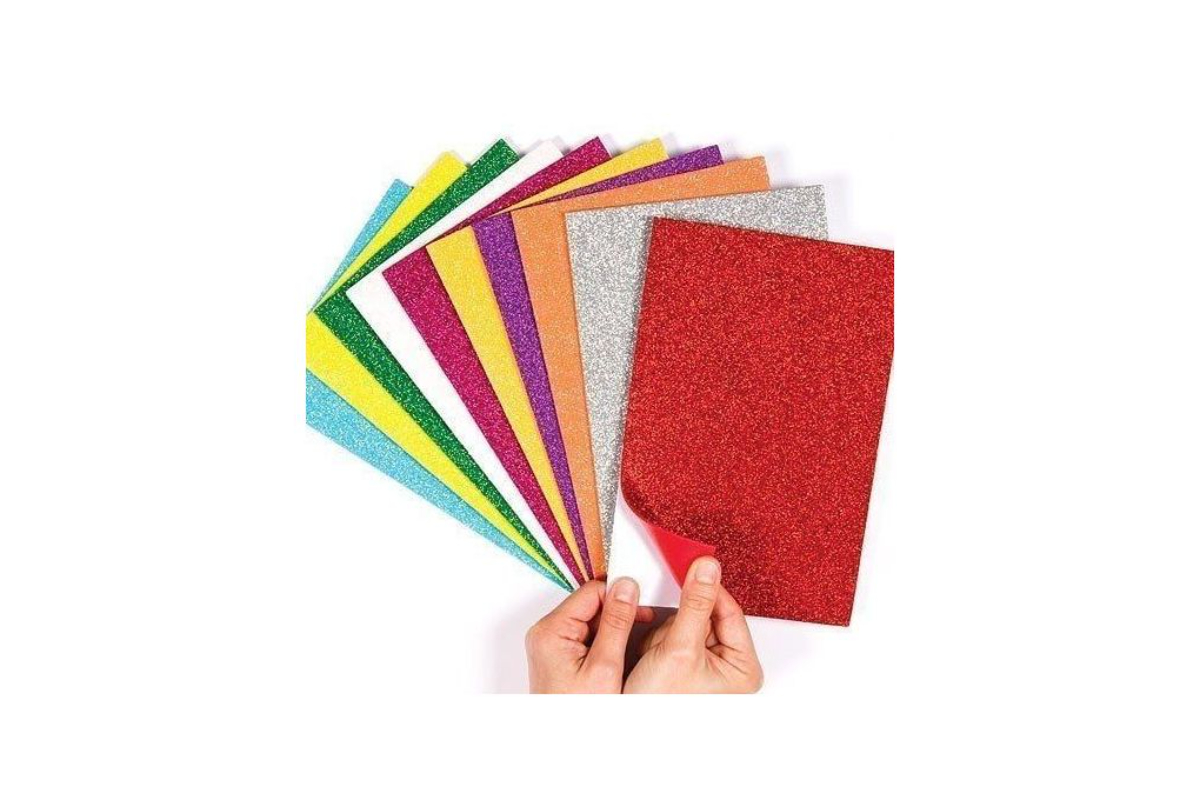 Ever Green Glitter EVA Foam Sheets - 10 Pcs, 20x30 cm - Assorted Colors for Crafts & DIY Projects - Image 4