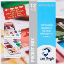 Van Gogh Watercolour "Pocket Box" Set - 12 + 3 Free Pans with Brush
