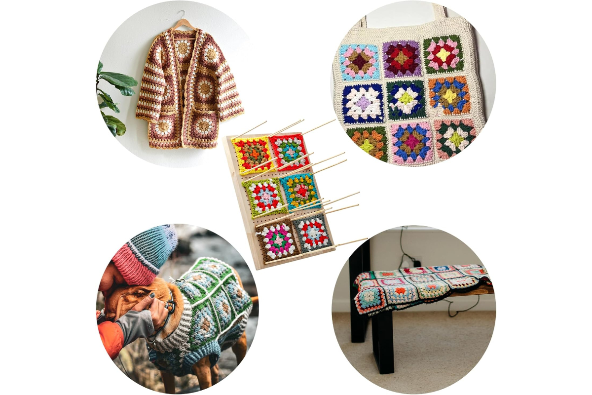 Professional Wooden Blocking Board for Crochet Granny Squares - Precision Shaping & Finishing - Image 4