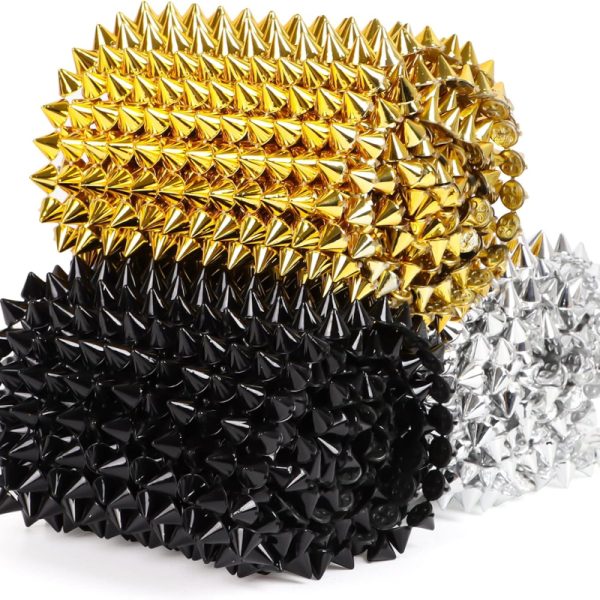 Spiked Rivet Studs Trim Roll – 1 Meter (Black, Gold, Silver)
