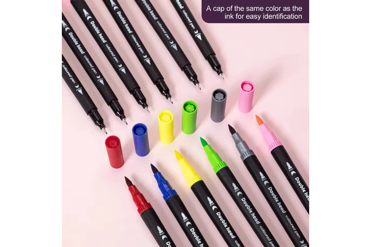 120 Colors Dual Tip Brush Pens Set - Fineliner & Brush Markers for Art, Drawing, Journaling & Scrapbooking - Image 7