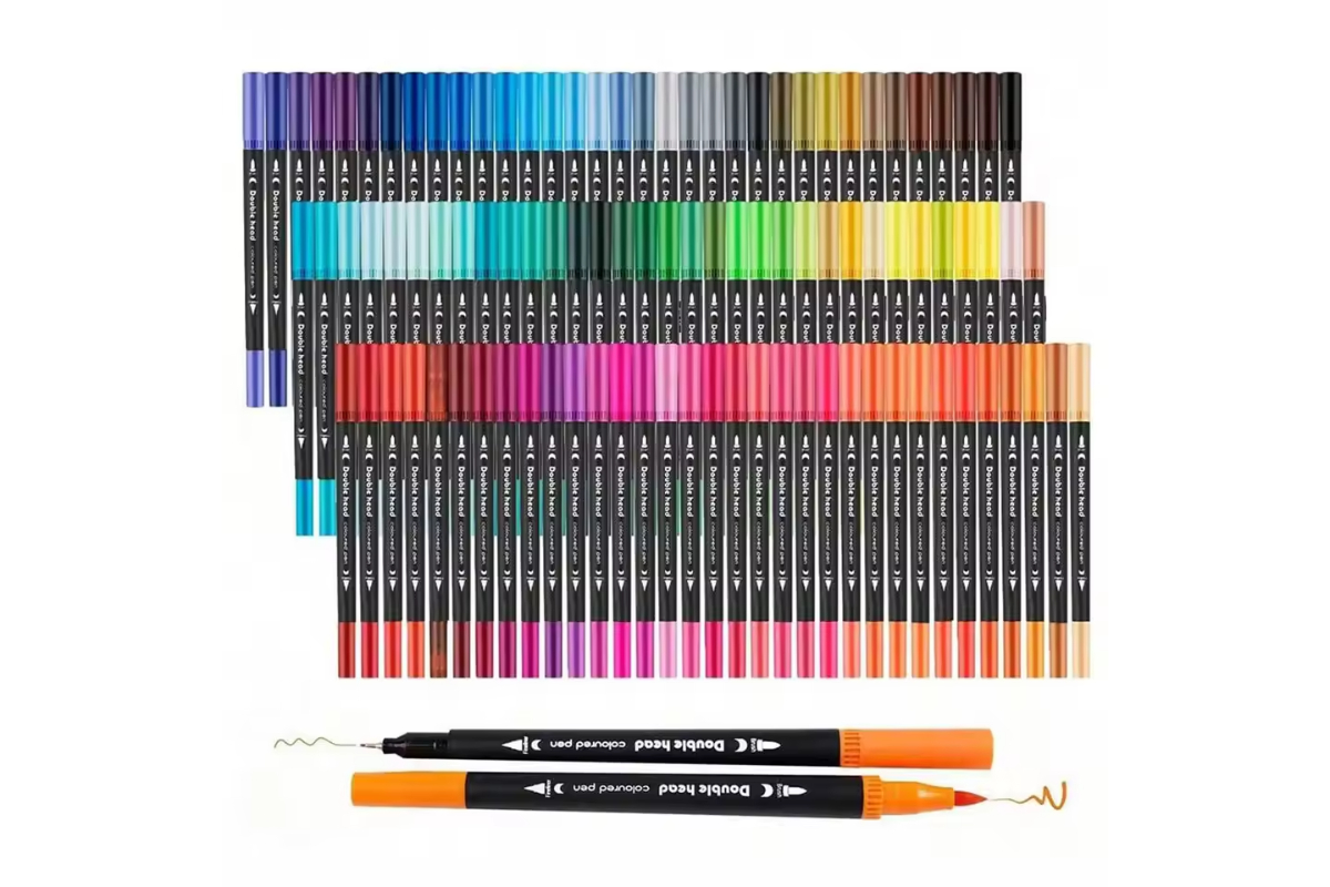 120 Colors Dual Tip Brush Pens Set - Fineliner & Brush Markers for Art, Drawing, Journaling & Scrapbooking - Image 3