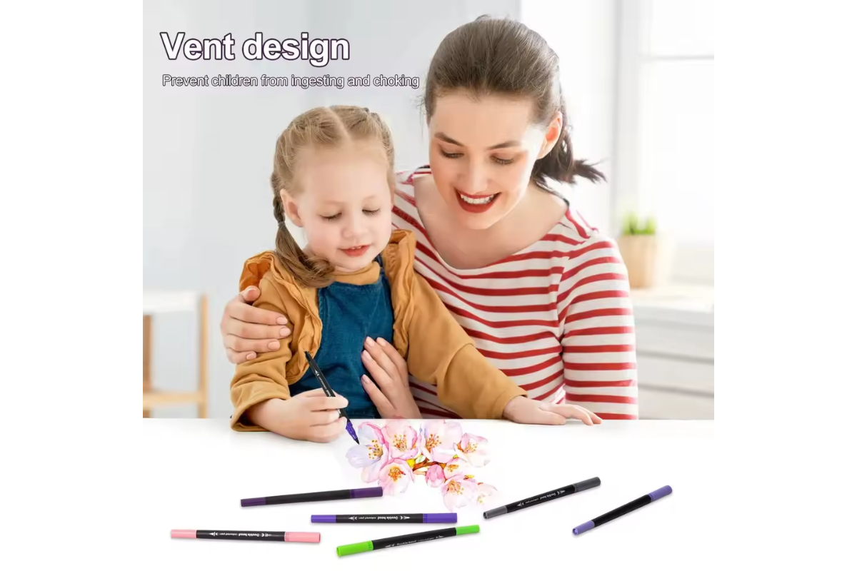120 Colors Dual Tip Brush Pens Set - Fineliner & Brush Markers for Art, Drawing, Journaling & Scrapbooking - Image 5