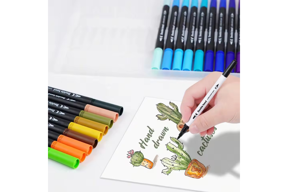 120 Colors Dual Tip Brush Pens Set - Fineliner & Brush Markers for Art, Drawing, Journaling & Scrapbooking - Image 8