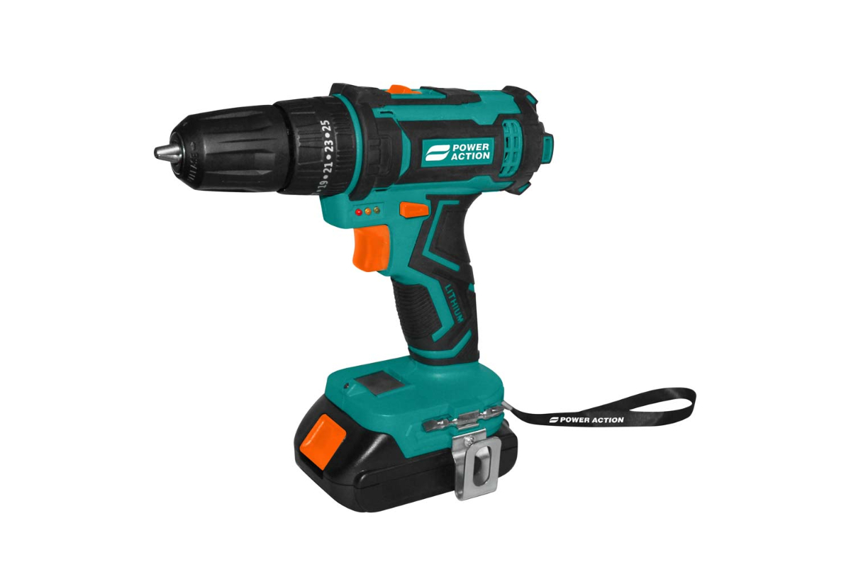 POWER ACTION 21V Cordless Drill Driver Kit - 2.0Ah Lithium-Ion Battery - Image 3