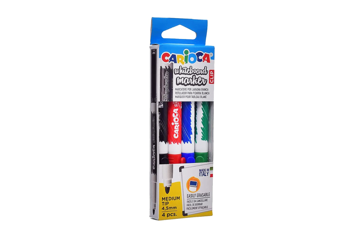 Carioca Whiteboard Markers - Easily Erasable 4-Pack
