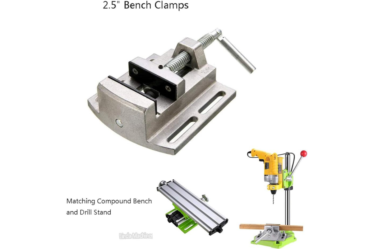 Precision 2.5" Bench Vise - Universal Table Clamp for Drill Press and Milling