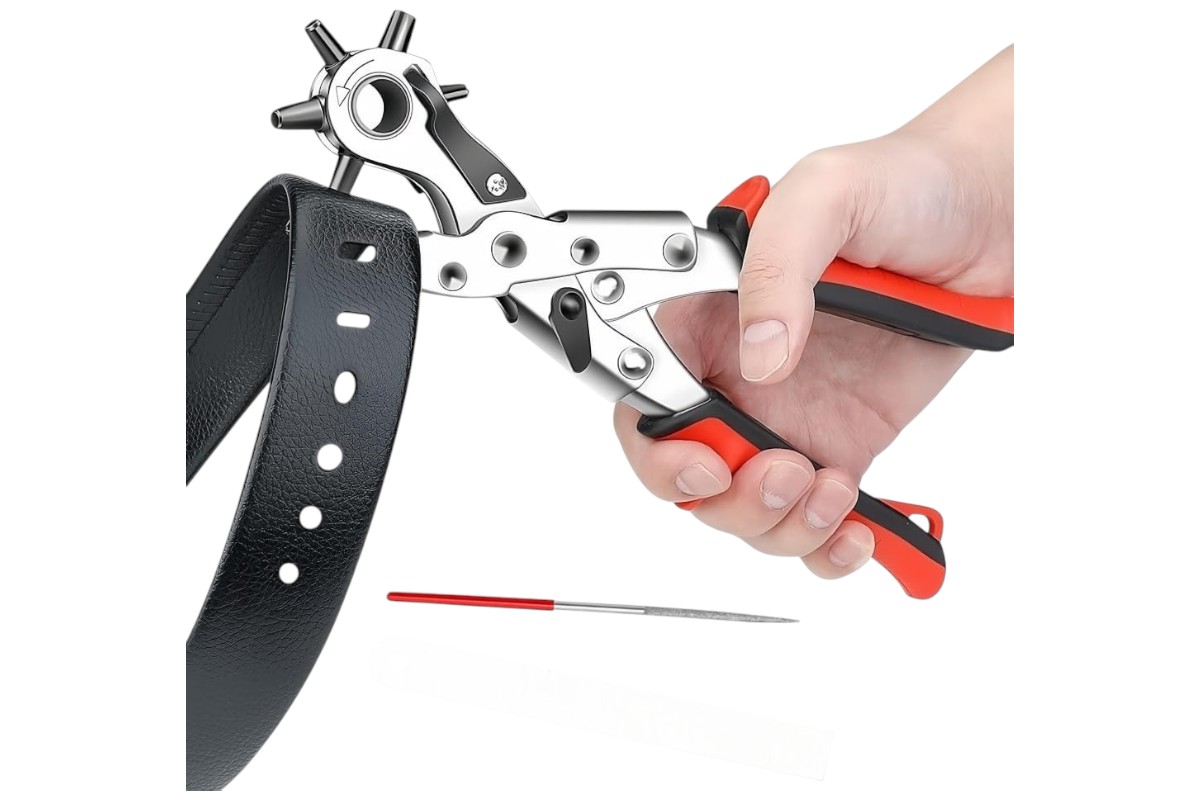Multi-Purpose Rotary Punch Pliers for Leather & Fabric, 6 Sizes