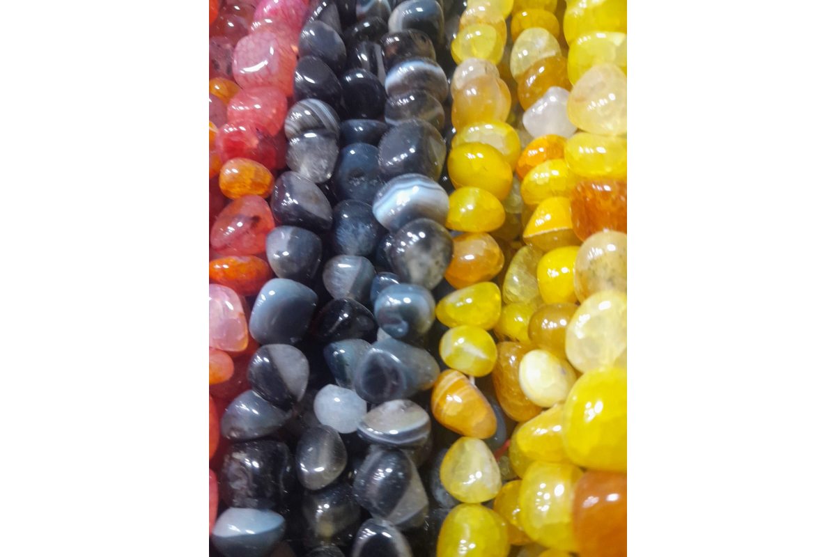 8mm Polished Agate Tumbled Stones for Jewelry Making and Crafts