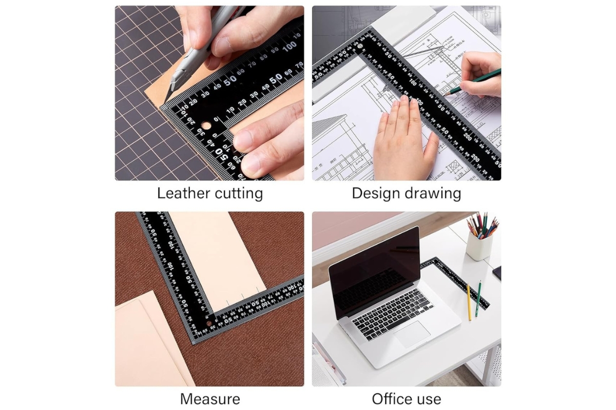 Professional Aluminum Framing Square L-Ruler 600 x 400 mm for Crafts and Woodworking - Image 3