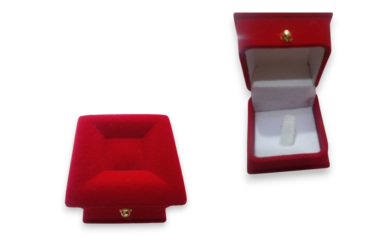 Luxury Red Velvet Ring Box - Imported 5x5x5cm