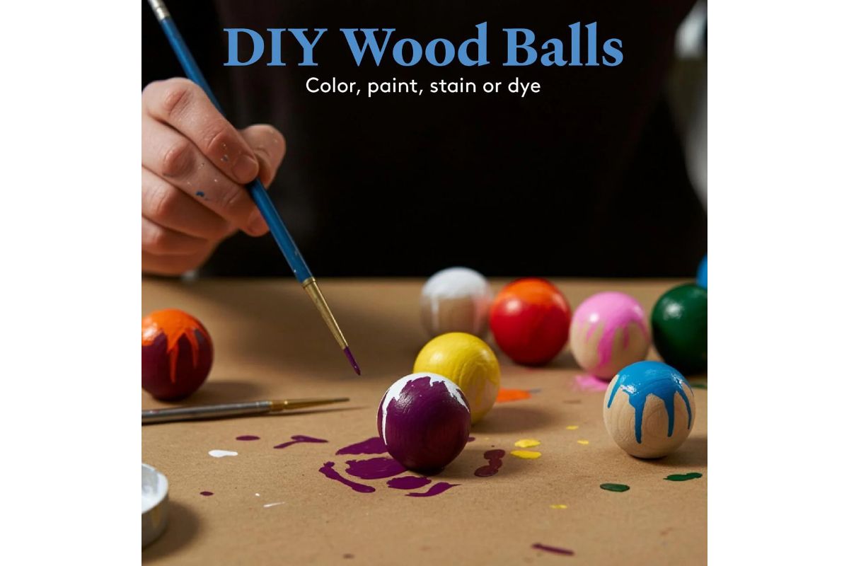Set of 4 Natural Wooden Balls, Assorted Sizes (10, 8, 6, 4 cm) - Image 4