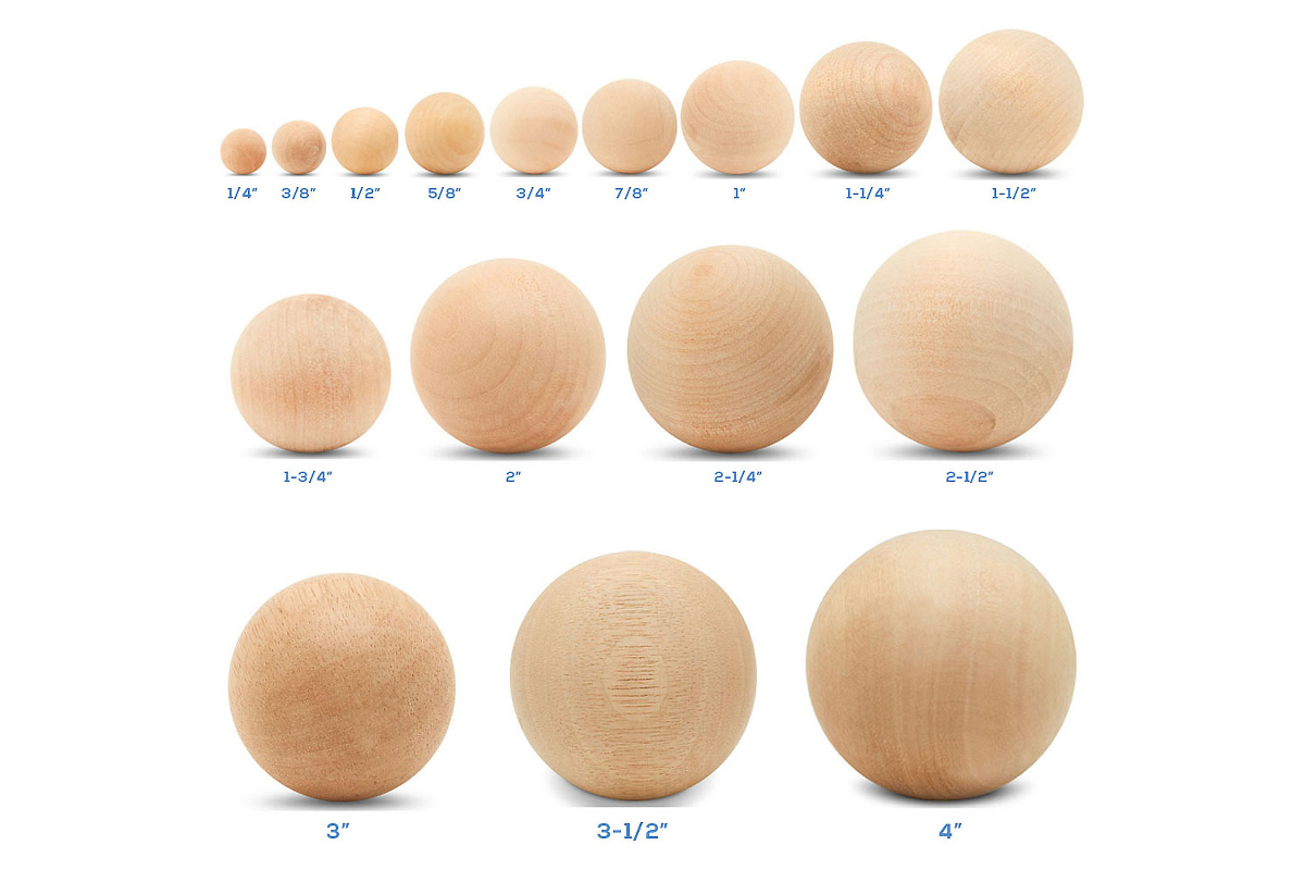 Set of 4 Natural Wooden Balls, Assorted Sizes (10, 8, 6, 4 cm) - Image 6