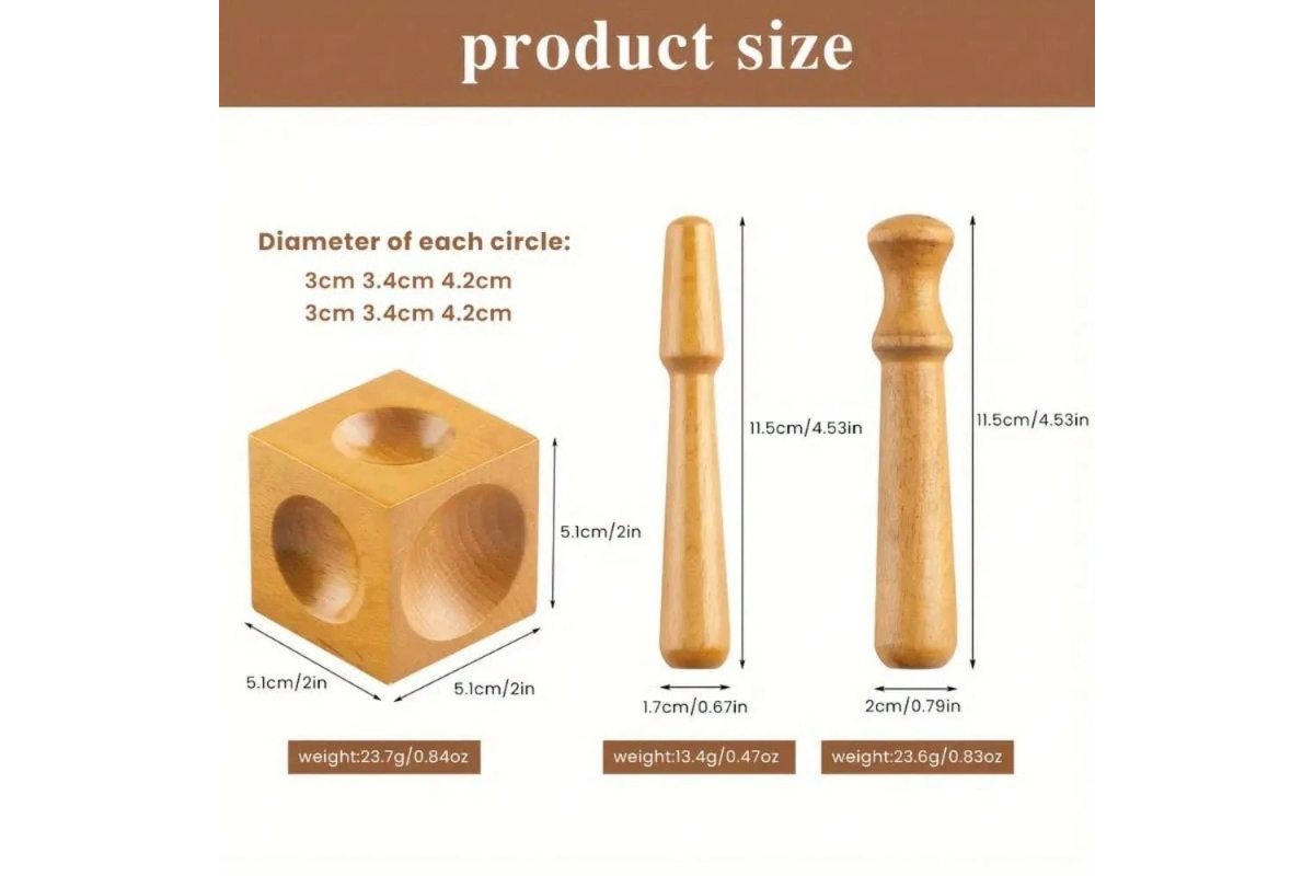 Wooden Metal Forming Block & Domed Punches Set - Image 6