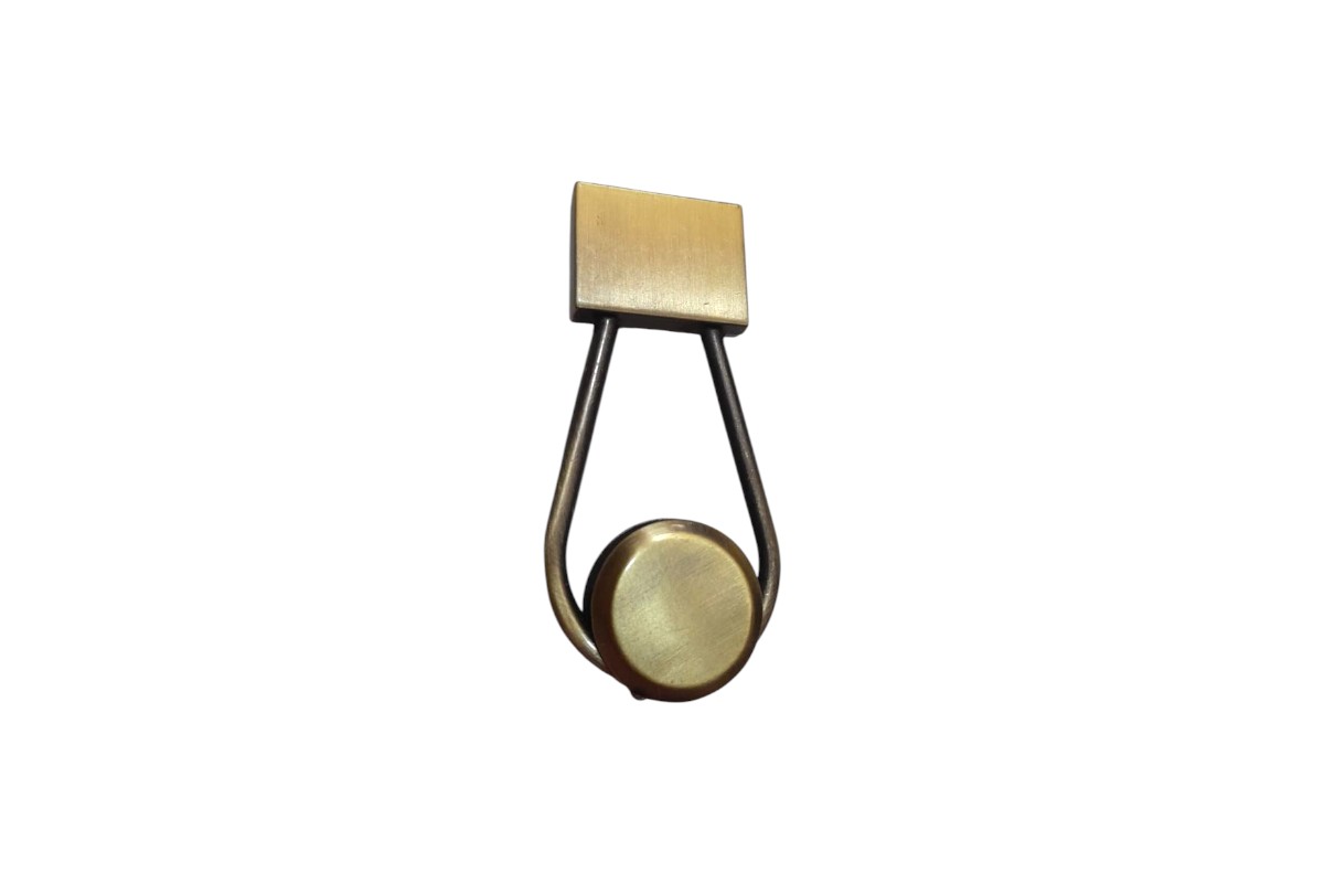 Modern Geometric Magnetic Clasp for Handbags - Brushed Brass Square & Circle Bag Lock Hardware - Image 3