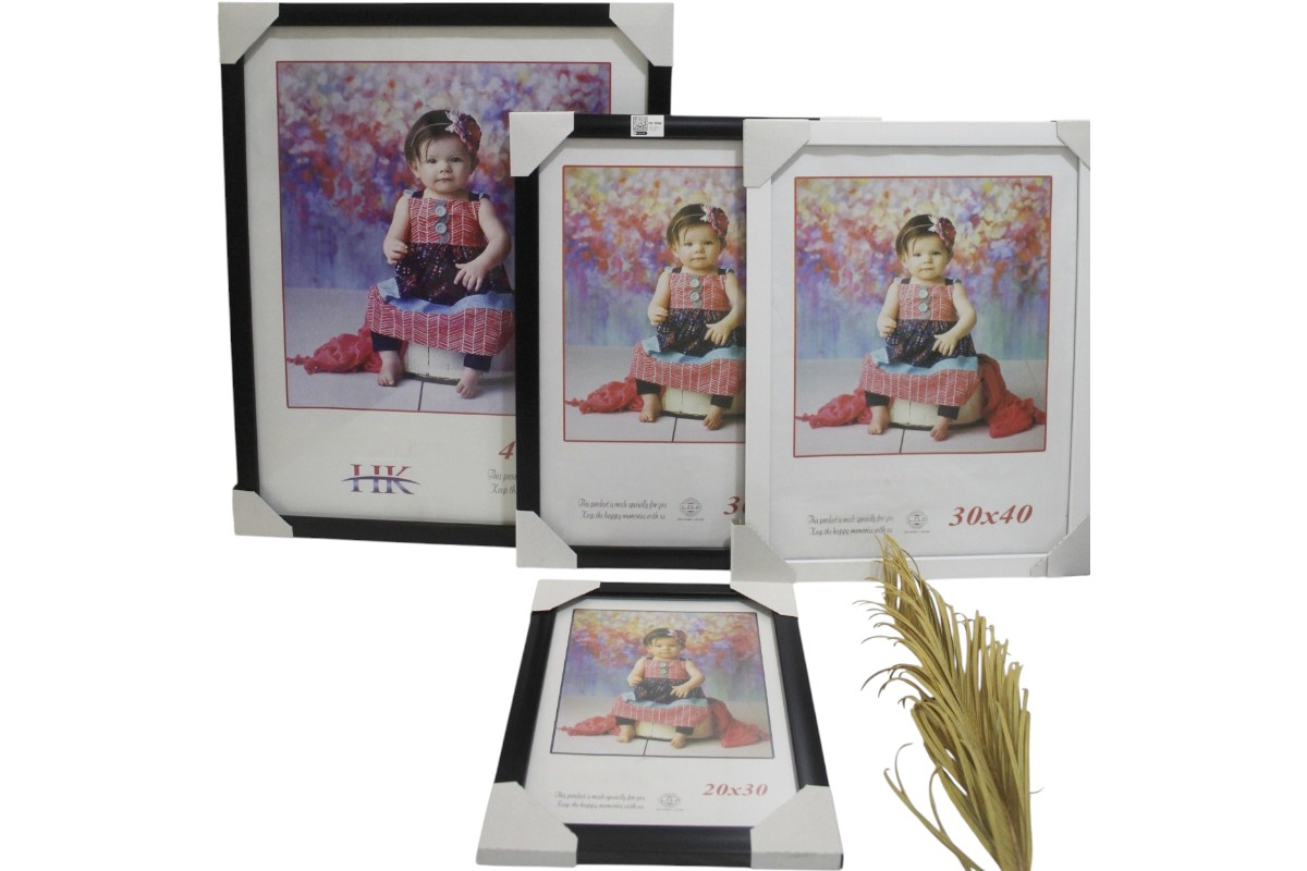 Premium Photo Frames with Black and White Borders in Various Sizes