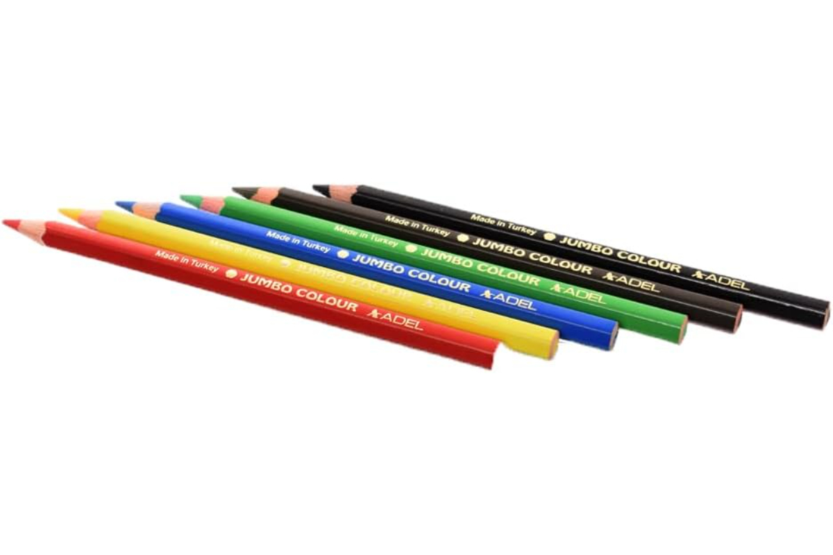 ADEL Jumbo Hexagonal Colour Pencils - 6-Color Set - Image 3