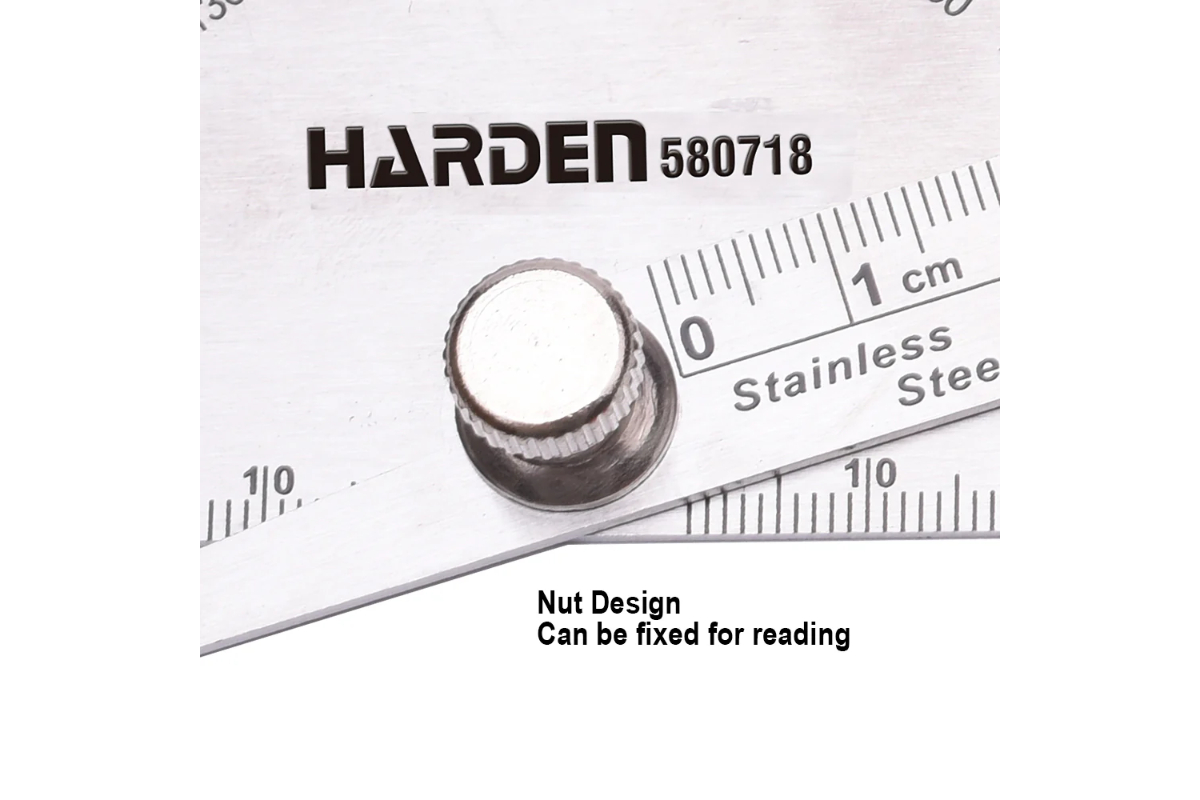 Harden Stainless Steel Bevel Protractor and Ruler - 180° Angle & Length Measurement Tool - Image 6