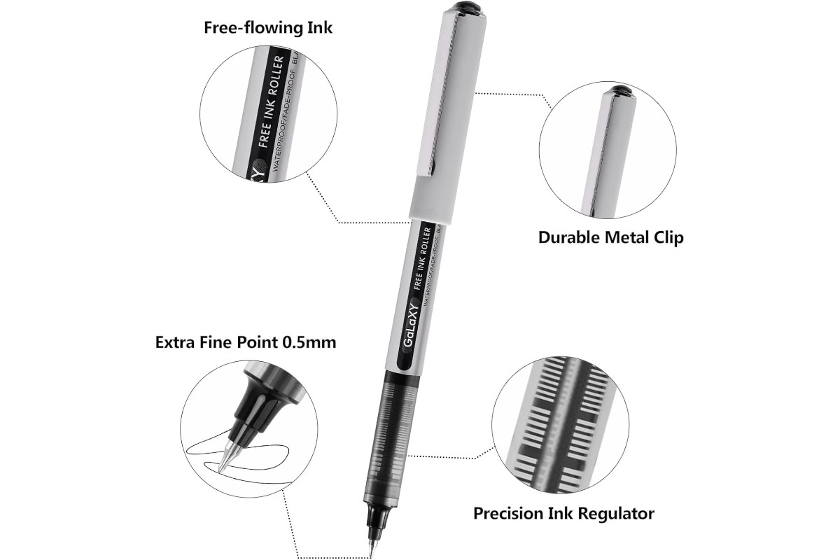 Galaxy Black Gel Pens - Pigment Ink, Waterproof, Quick Dry - Image 3