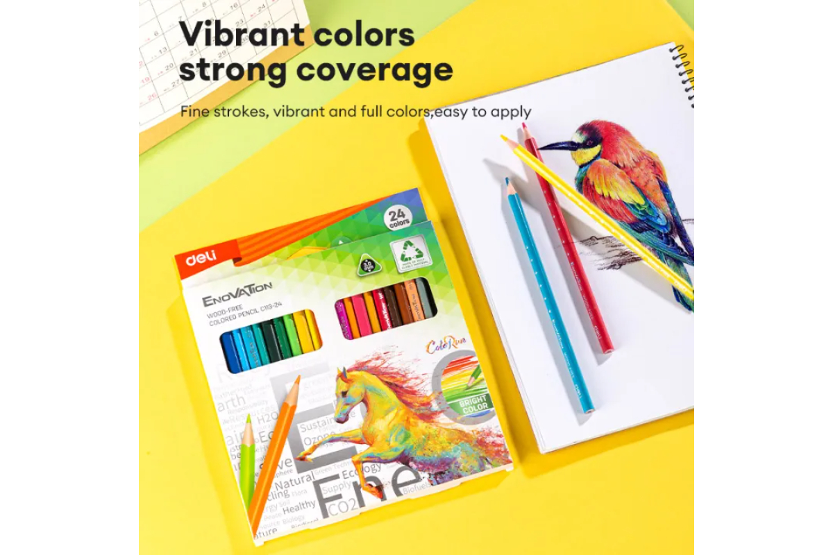 Deli "Enovation" Wood-Free Colored Pencils - Image 5