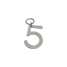 Polished Metal Number 5 Keychain / Hanger Tag