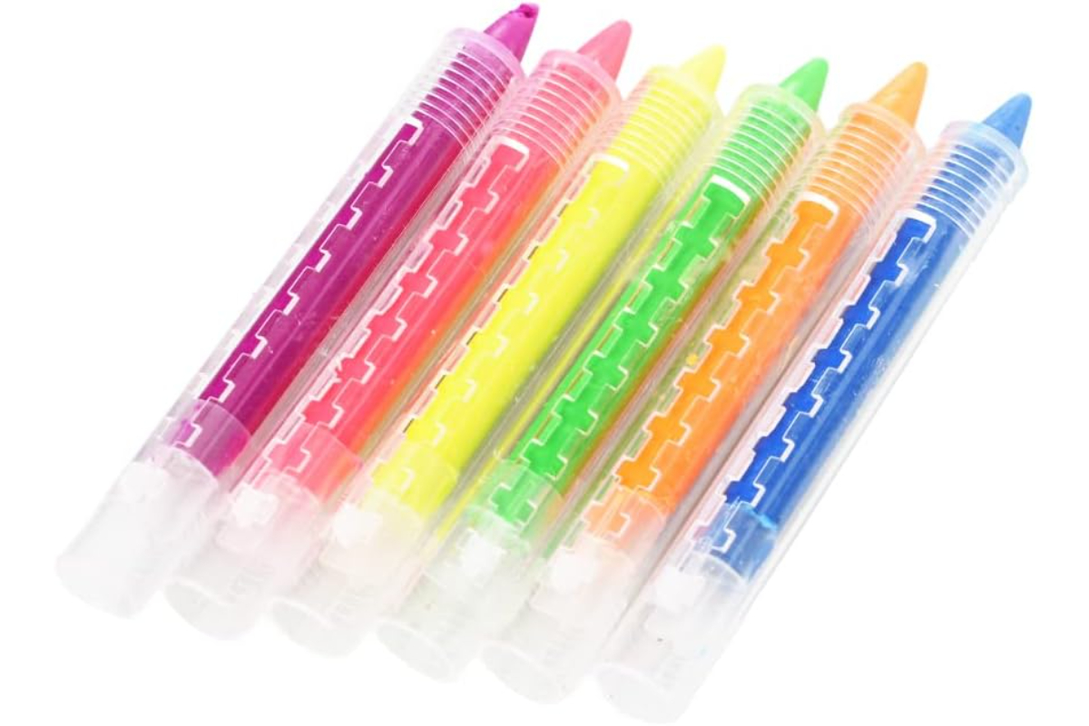 6 Neon Bright Colors Face Paint Sticks - Easy Apply & Remove - Image 4
