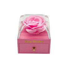 Preserved Rose & Jewelry Drawer Gift Box - Eternal Flower Ring/Earring Holder