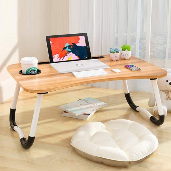 Foldable Laptop & Serving Desk – Modern Wooden Design (60×40 cm)