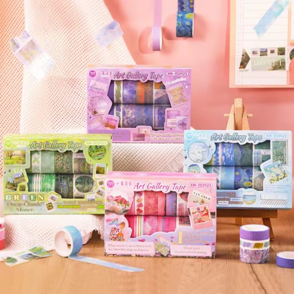 8 Rolls Art Gallery Washi Tape Set for Journaling & Crafts – (Color/Artist) Theme