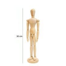 30 cm Articulated Wooden Mannequin - Poseable Drawing Figure for Artists