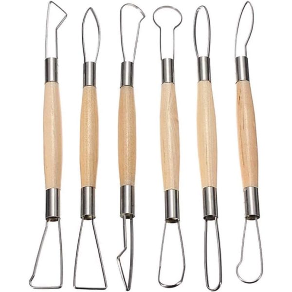 Professional Clay & Pottery Sculpting Loop Tools Set (6/11 Pcs) with Wooden Handles – Trimming & Carving