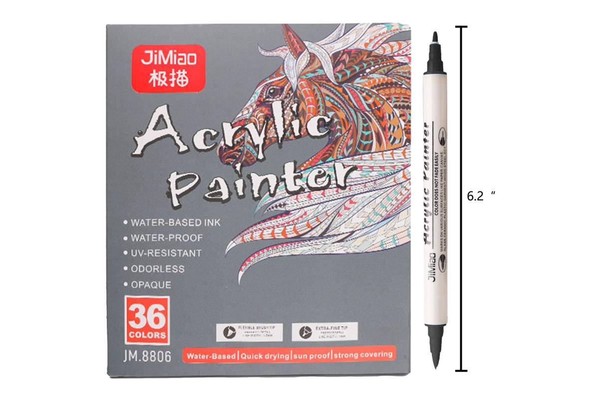 36 Colors Dual-Tip Acrylic Paint Markers Set - Waterproof Art Pens for Glass, Rock, Canvas, and DIY Phone Cases - Image 5