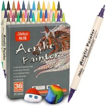 36 Colors Dual-Tip Acrylic Paint Markers Set - Waterproof Art Pens for Glass, Rock, Canvas, and DIY Phone Cases
