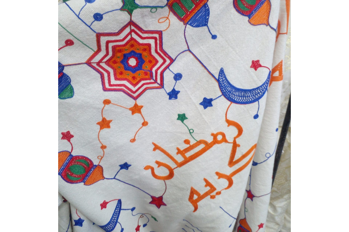 Ramadan Embroidered Fabric - 150cm Width - Traditional Lantern & Crescent Designs - Image 5