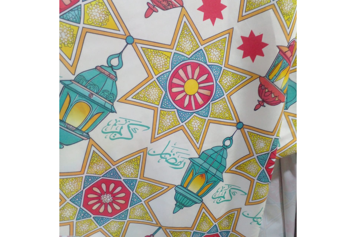 Ramadan Embroidered Fabric - 150cm Width - Traditional Lantern & Crescent Designs - Image 6