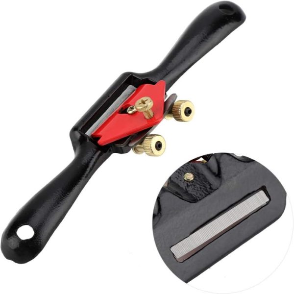 9″ Adjustable Spokeshave Hand Tool – Flat Base Woodworking Plane with Dual Screws for Wood Crafting & Carving