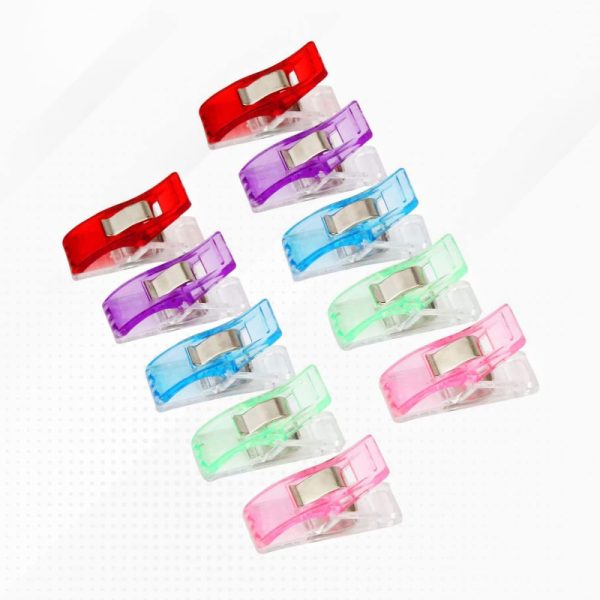 10 Pcs Multi-Purpose Sewing Clips – Colorful Fabric Quilting & Crafting Clamps