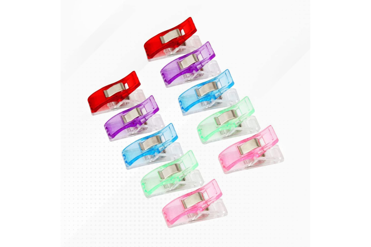 10 Pcs Multi-Purpose Sewing Clips - Colorful Fabric Quilting & Crafting Clamps