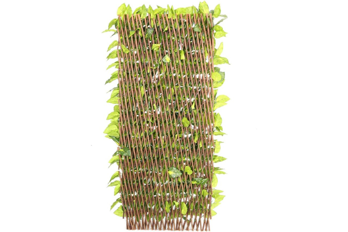 Expandable Faux Ivy Privacy Fence - Willow Wood Lattice with Artificial Greenery for Outdoor/Indoor Decor - Image 7